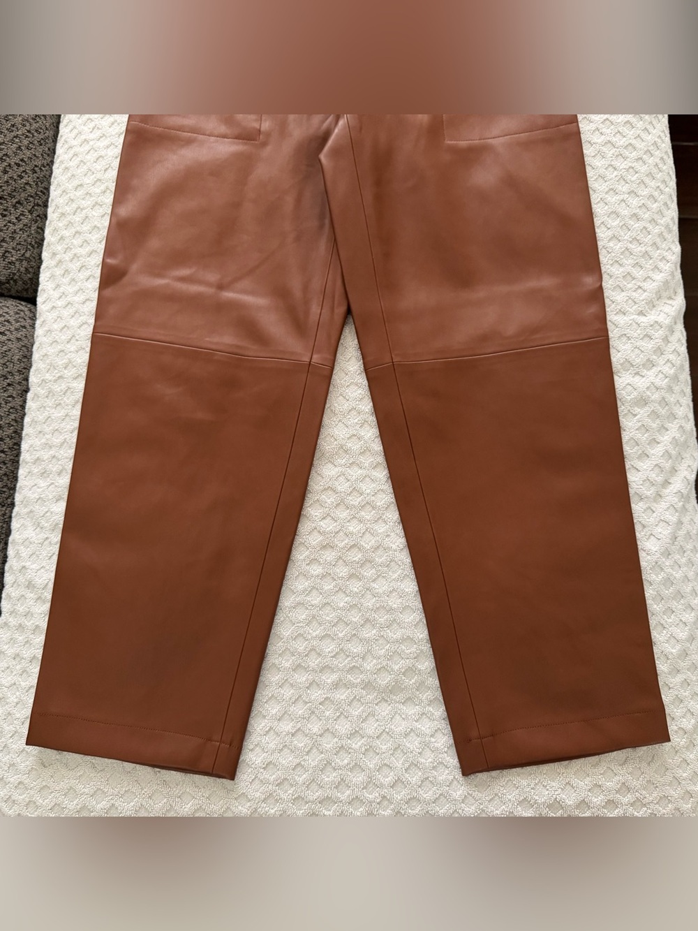 Brochu Walker The Stone Vegan Leather Cropped Pant Cognac Brown XS Tapered Leg - Picture 7 of 16